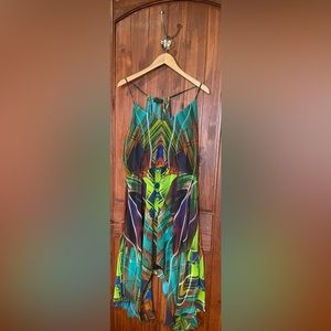 Halter dress with handkerchief hem